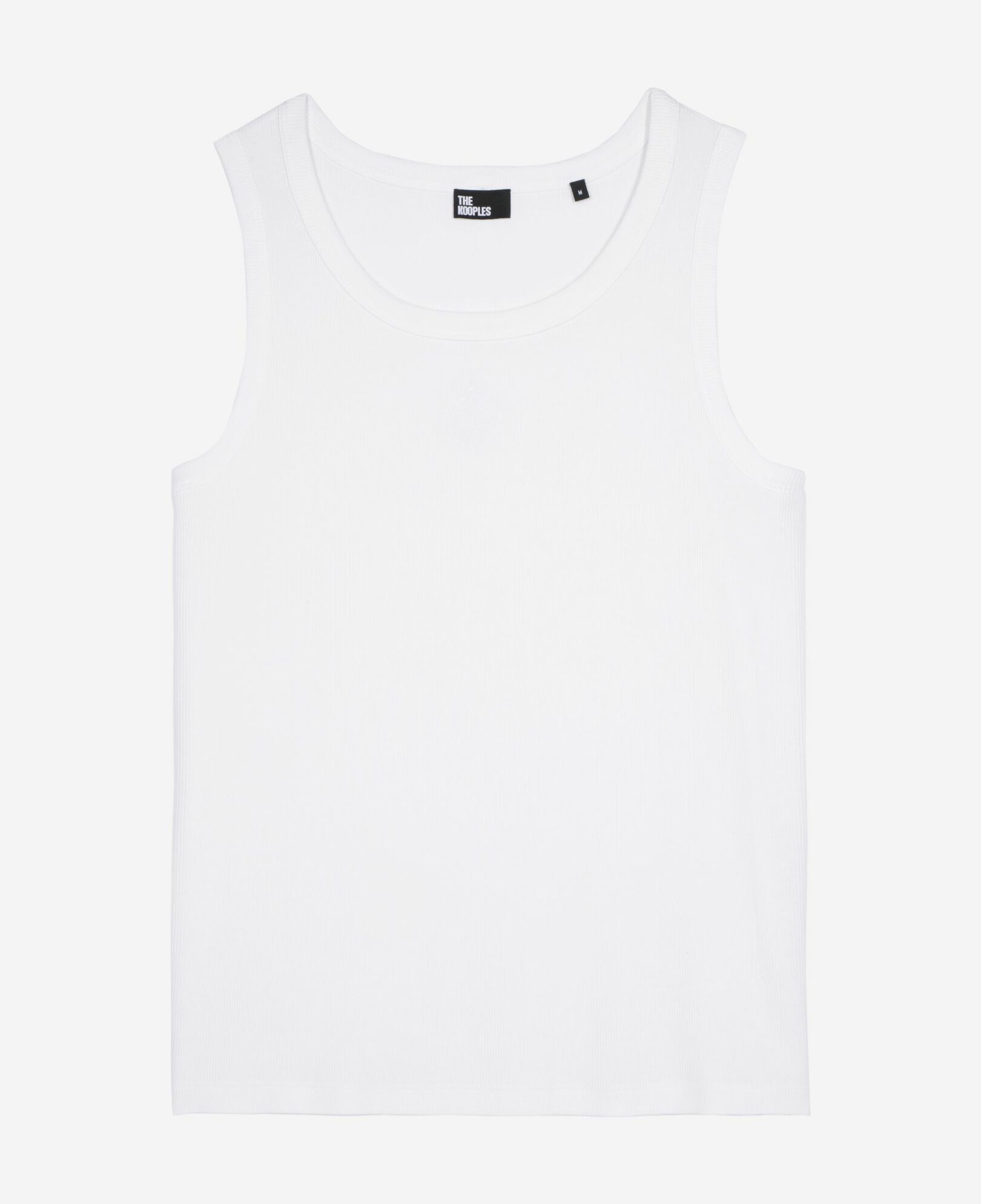 The Kooples MEN WHITE white tank top with crest embroidery