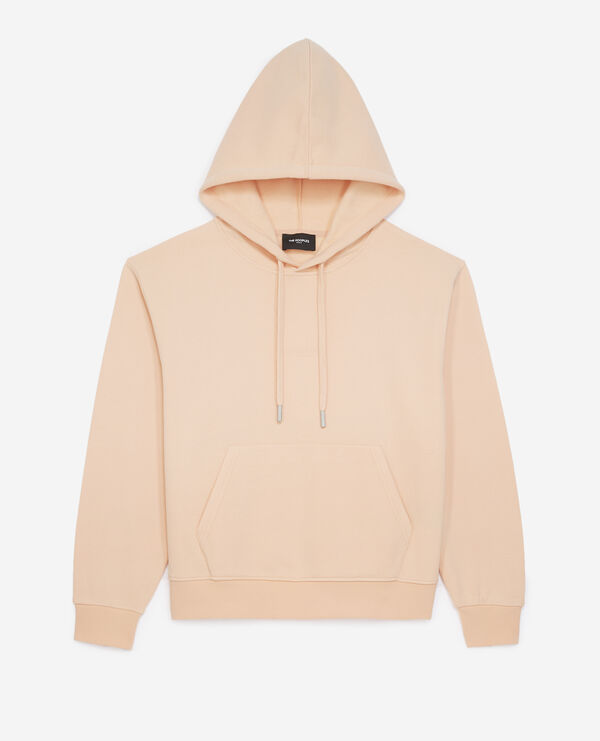 cotton coral hoodie w/logo in middle