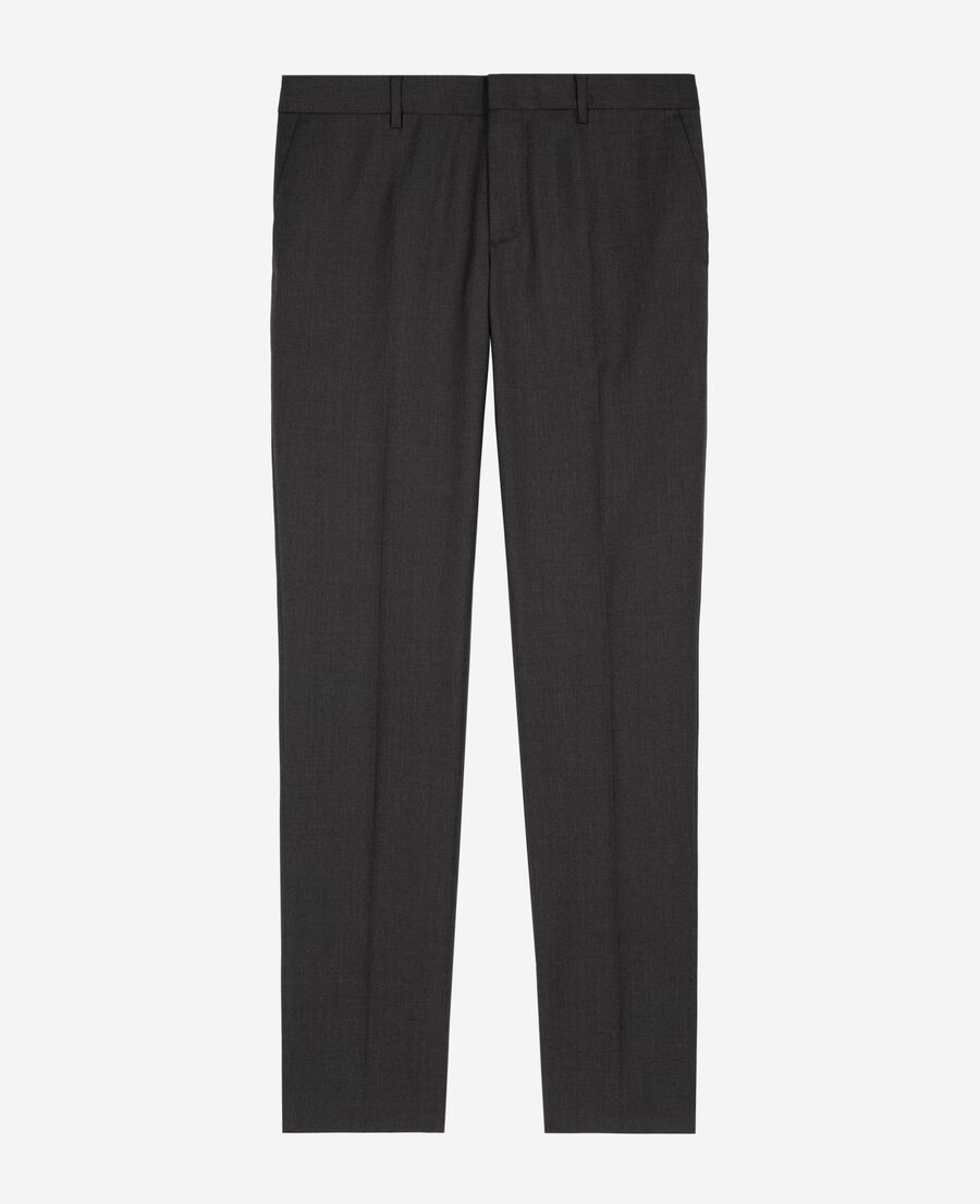 The Kooples HOMME GREY pantalon de costume ajust&eacute; en laine gris 