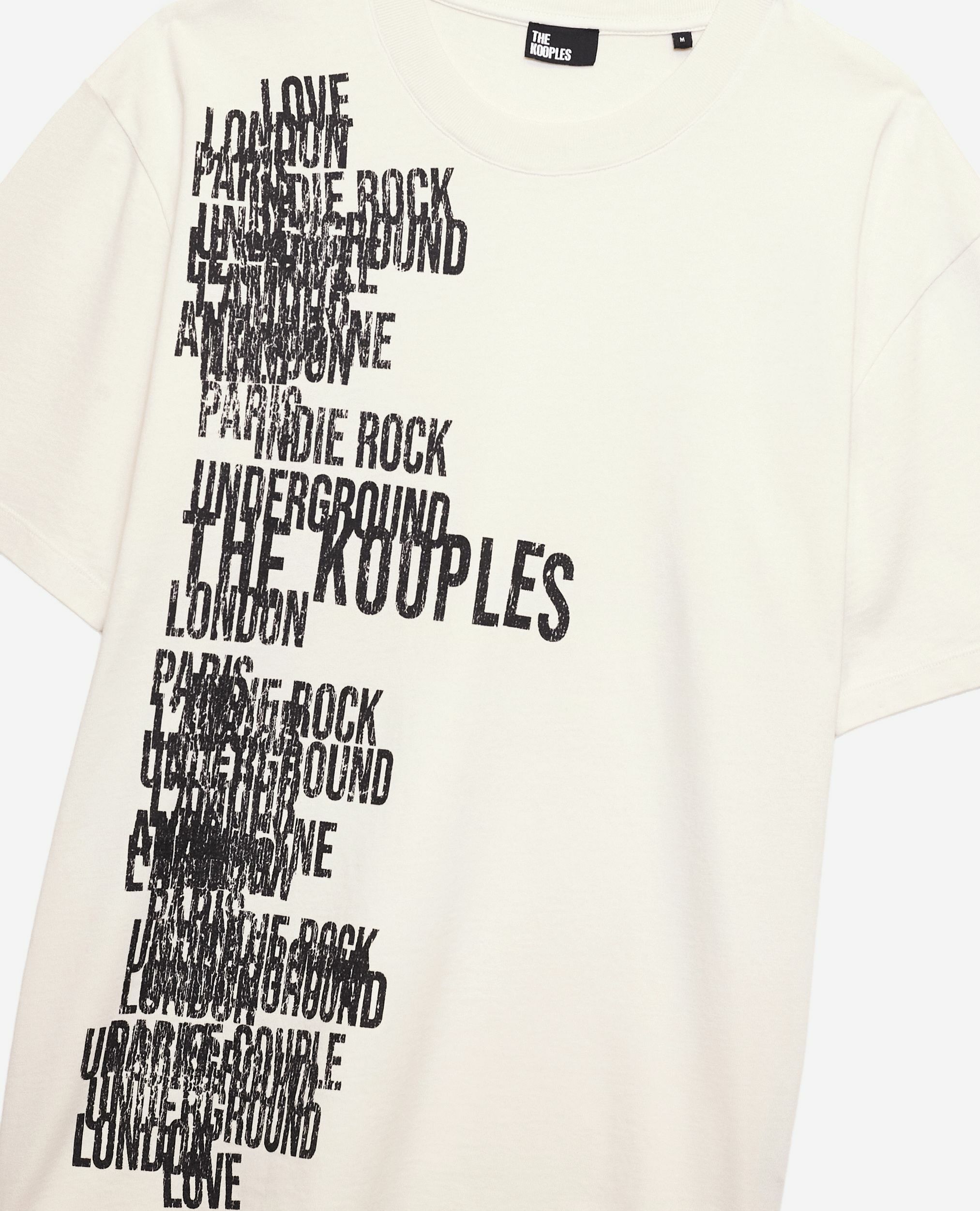 T-shirt with screen print The Kooples ecru, ECRU, hi-res image number null