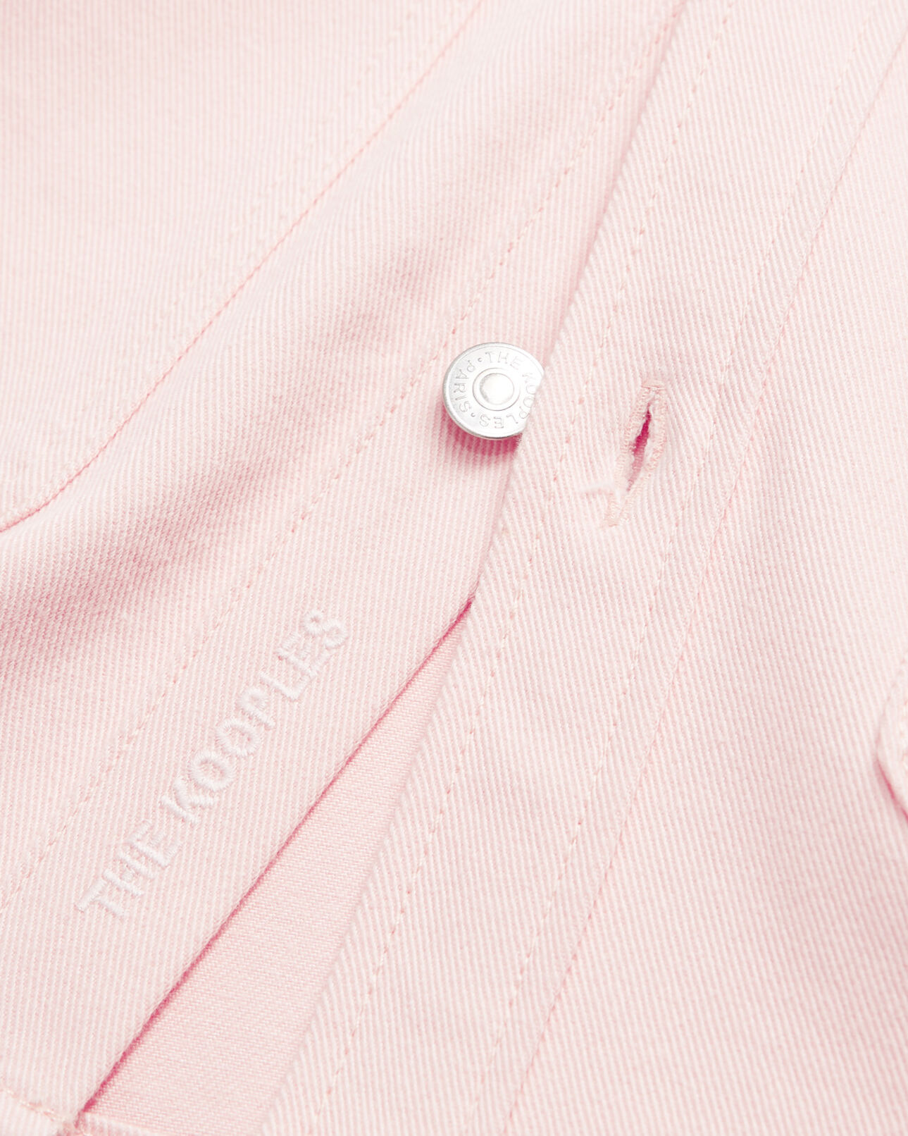 The Kooples HOMME LIGHT PINK chemise coton rose clair poches plaquées