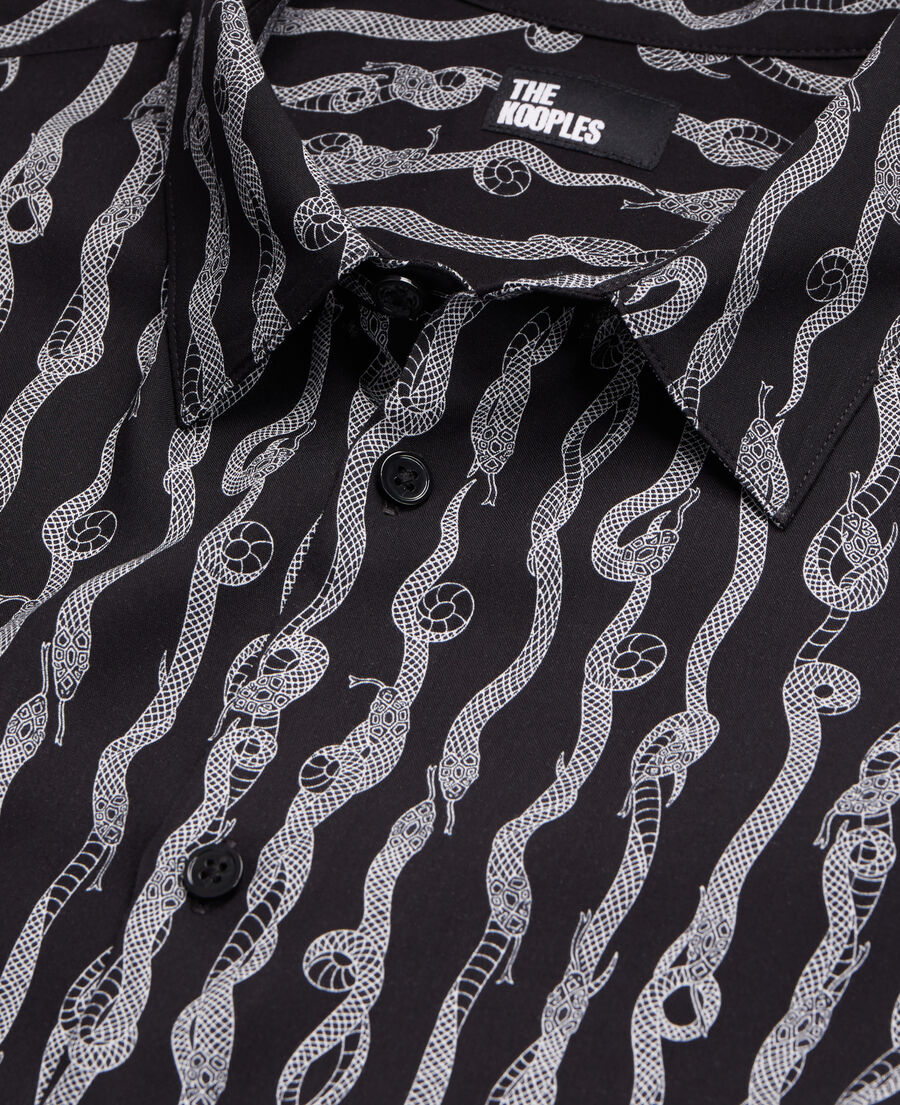 The Kooples HOMME BLACK WHITE chemise imprim&eacute;e noir