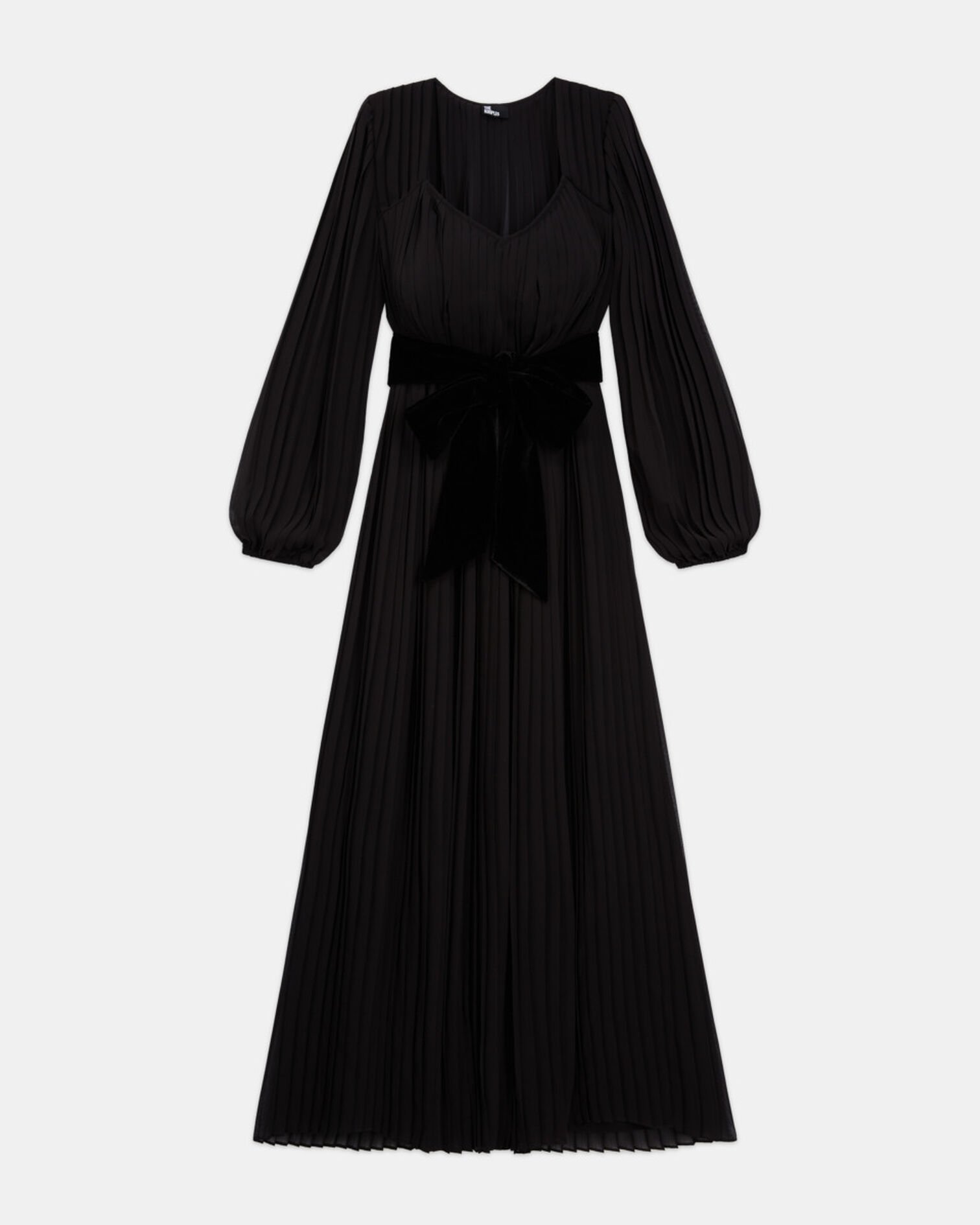 Long black dress, BLACK, hi-res image number null