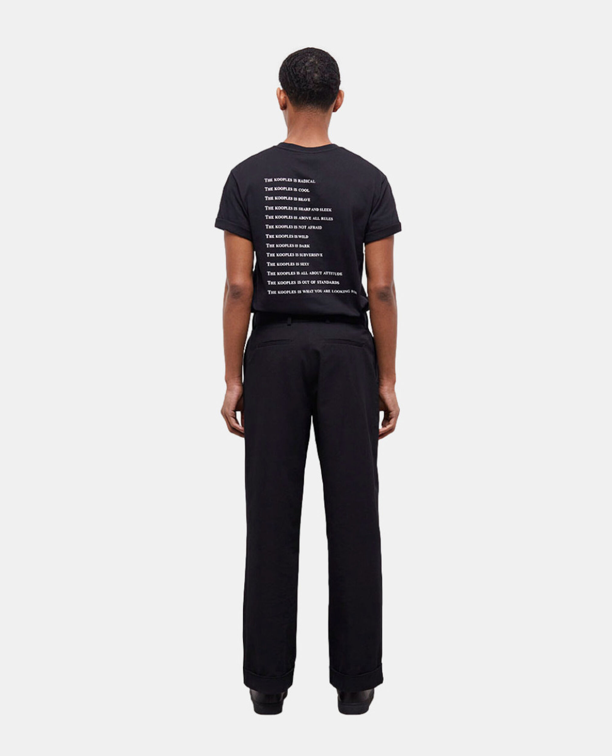 Wide-leg black pants, BLACK, hi-res image number null