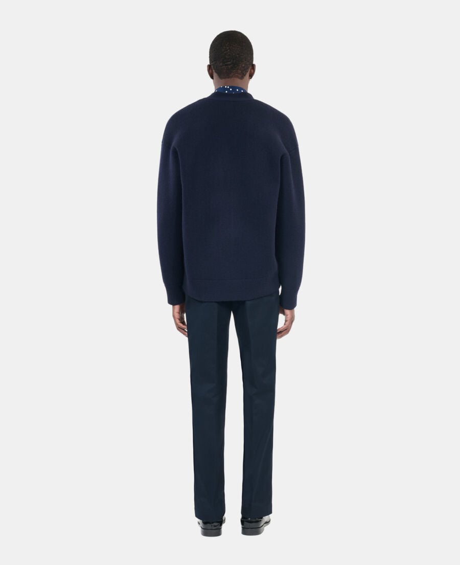 The Kooples H NAVY navy blue wool cardigan