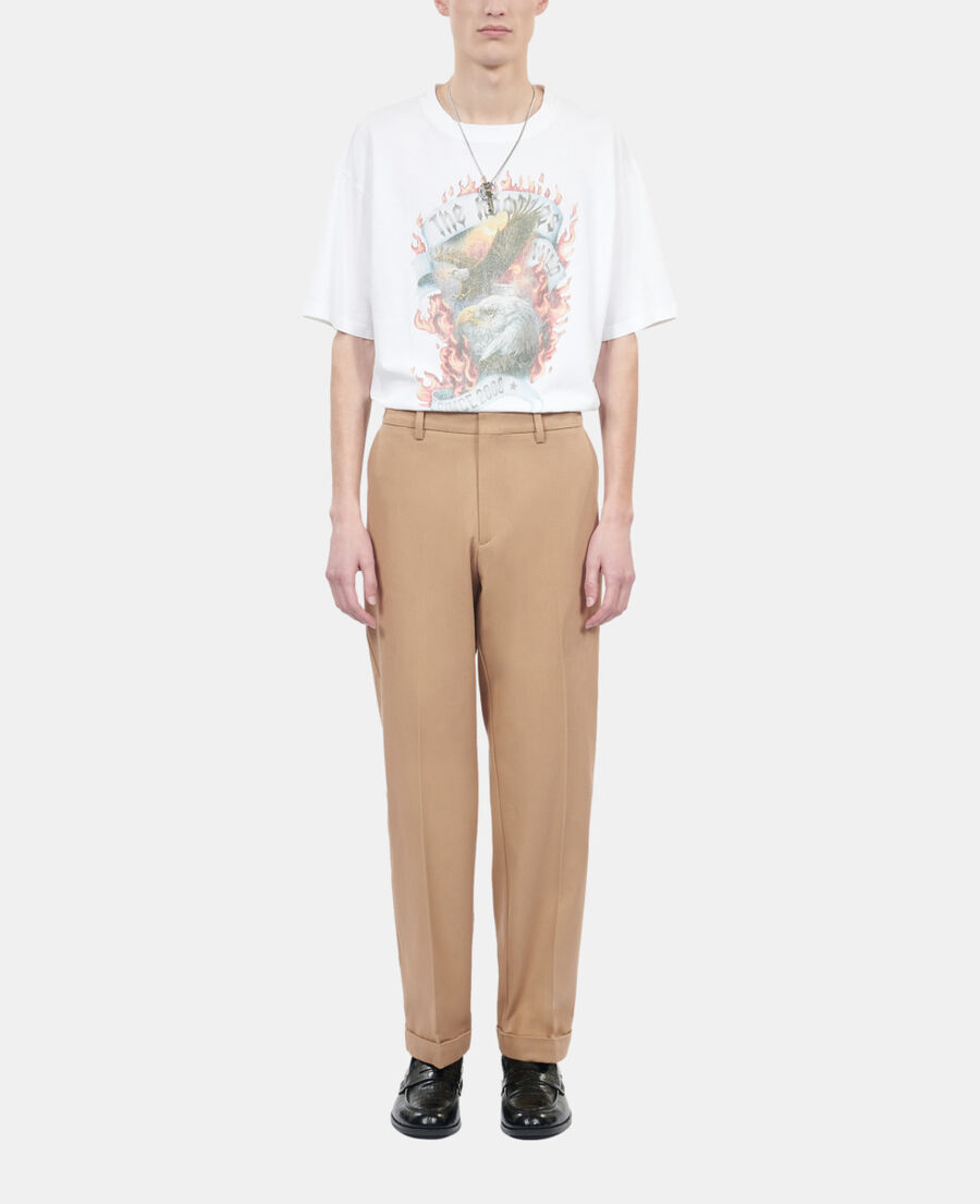 The Kooples MEN CAMEL camel cotton trousers