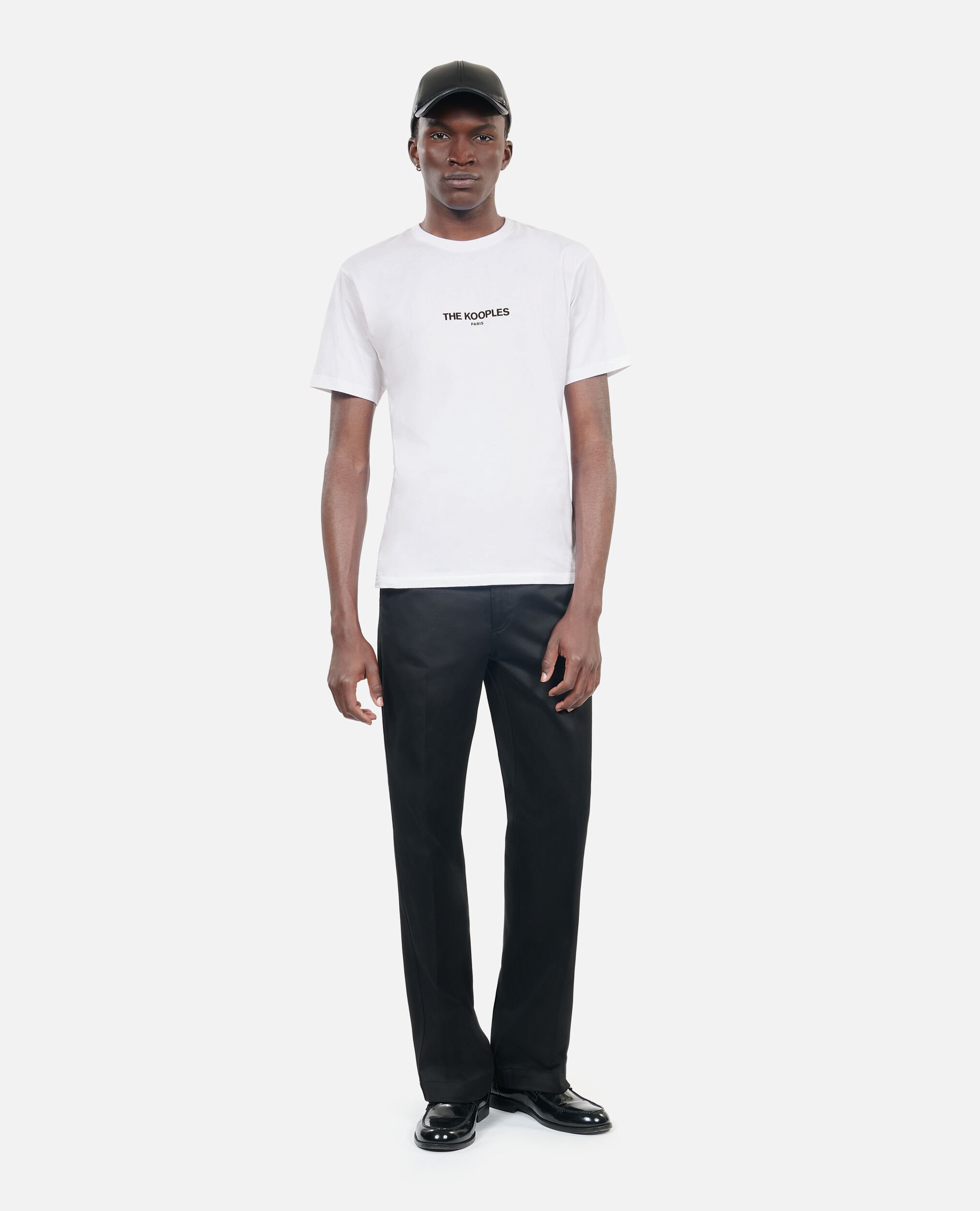 White cotton T-shirt with The Kooples logo, WHITE, hi-res image number null