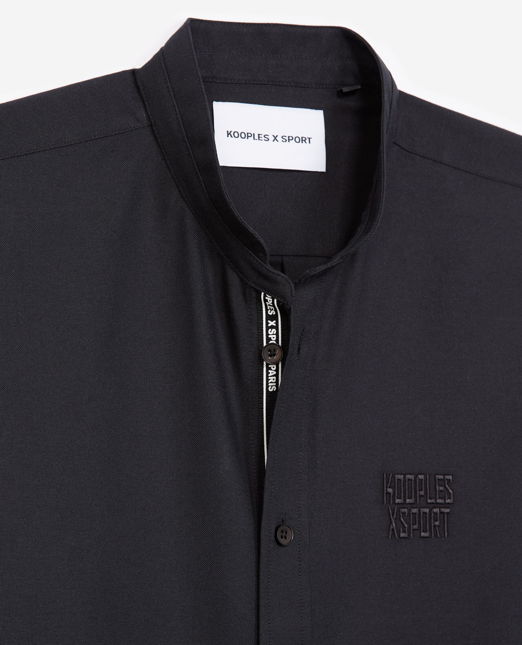 Camisa negra cuello on sale mao mujer