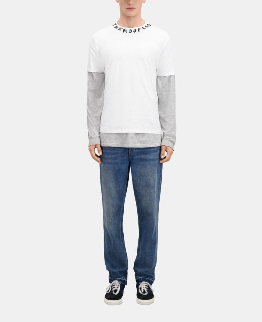 The Kooples MEN WHITE men's white t-shirt with logo