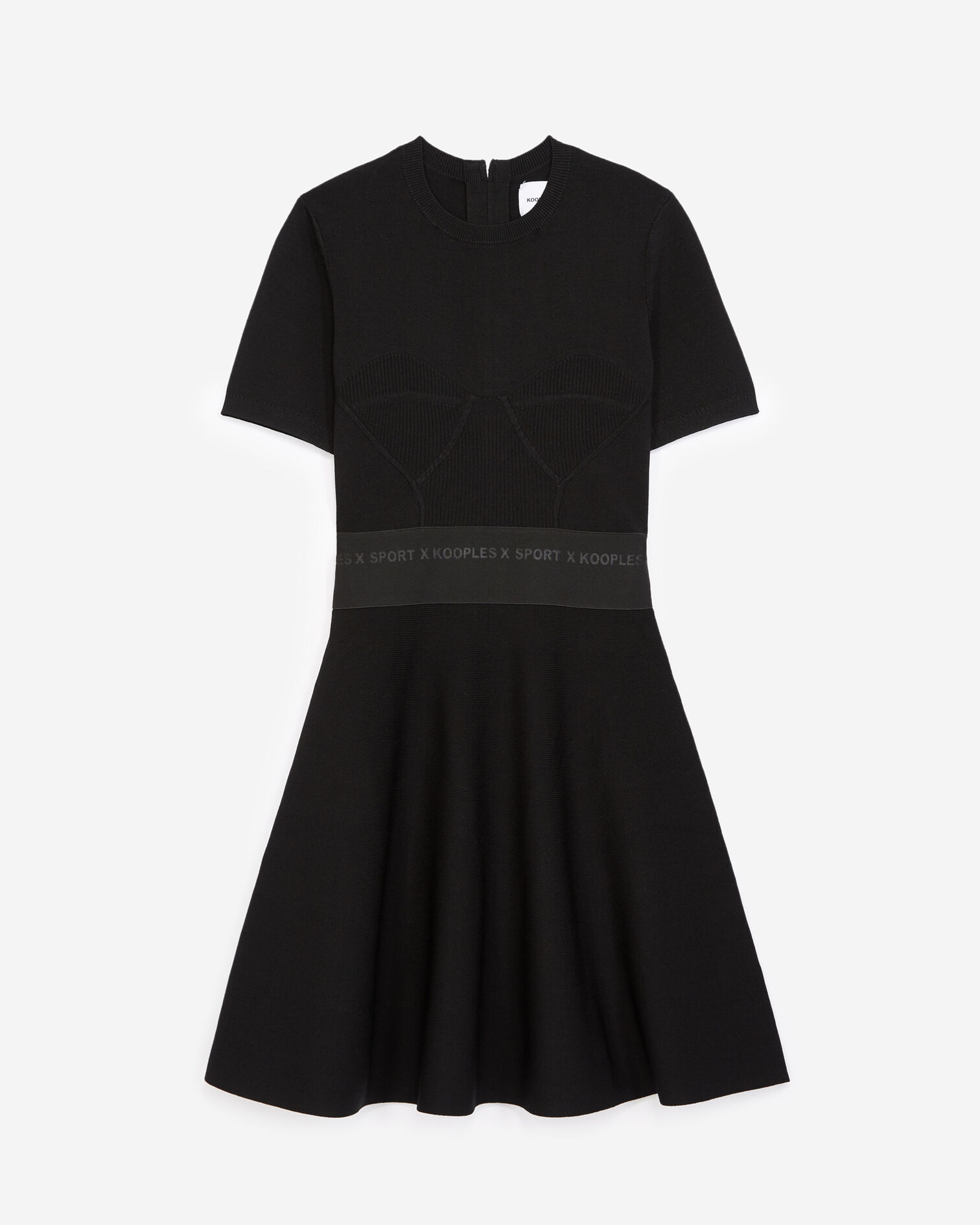 Black skater dress with elastic waist, BLACK, hi-res image number null
