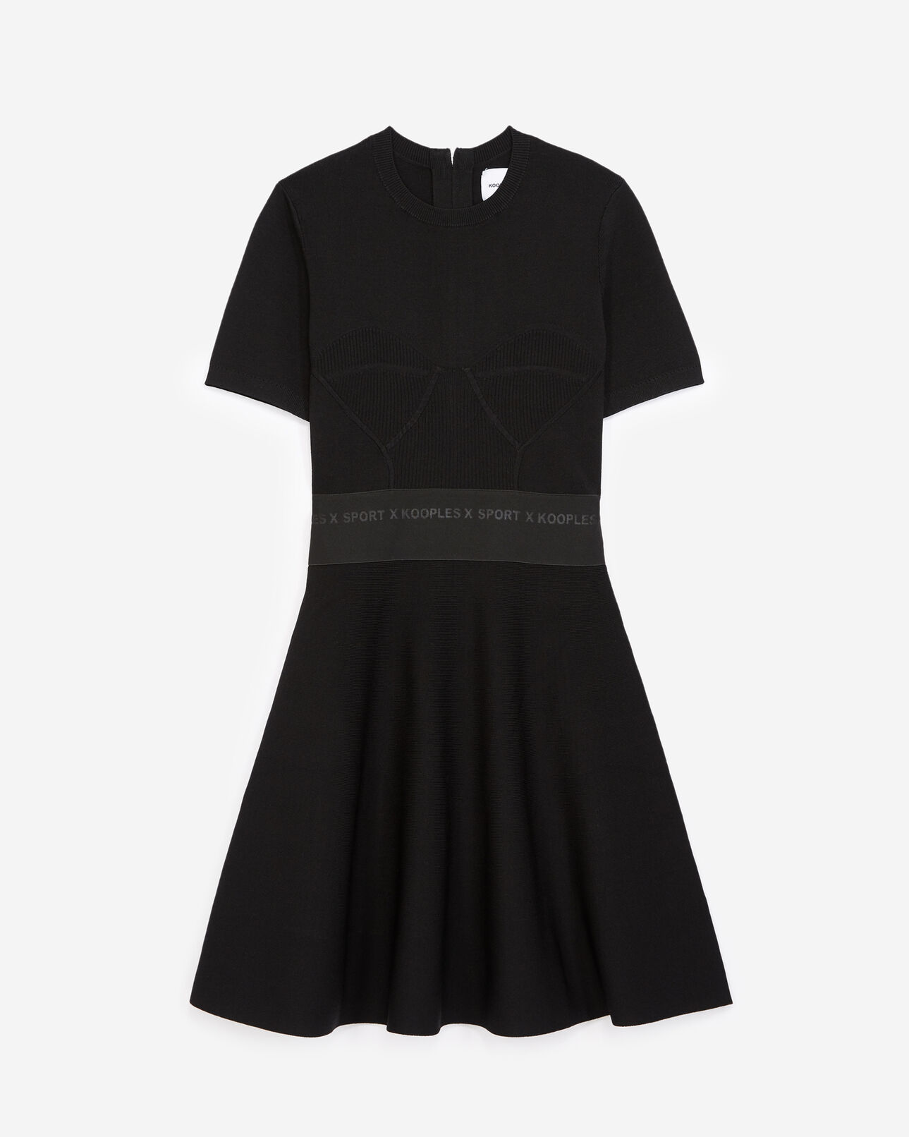 The Kooples WOMEN BLACK black skater dress with elastic waist