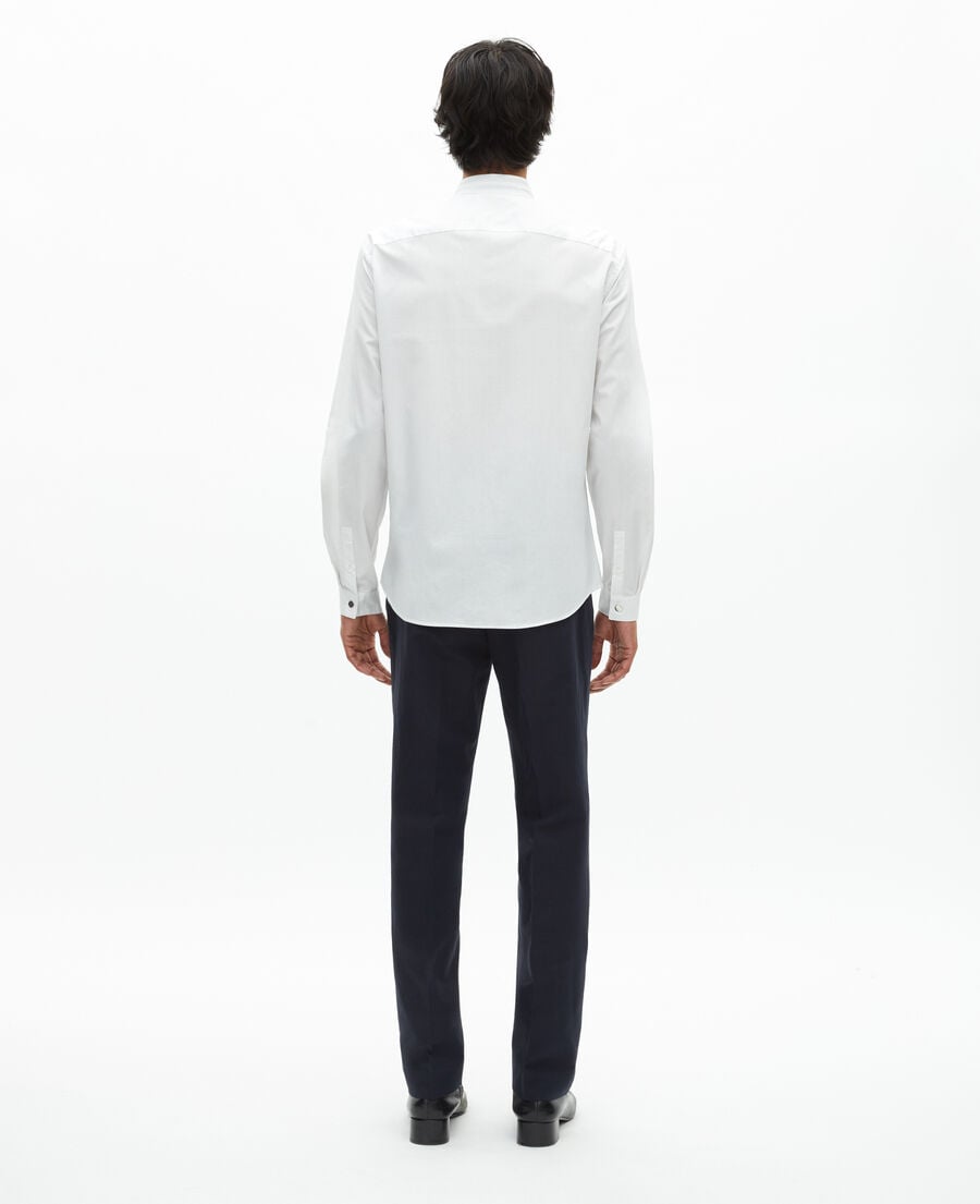 The Kooples HERREN WHITE / BLACK formelles hemd mit offizierskragen weiß