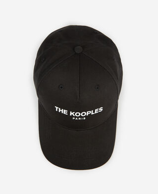 The Kooples MEN BLACK WHITE logo black cap