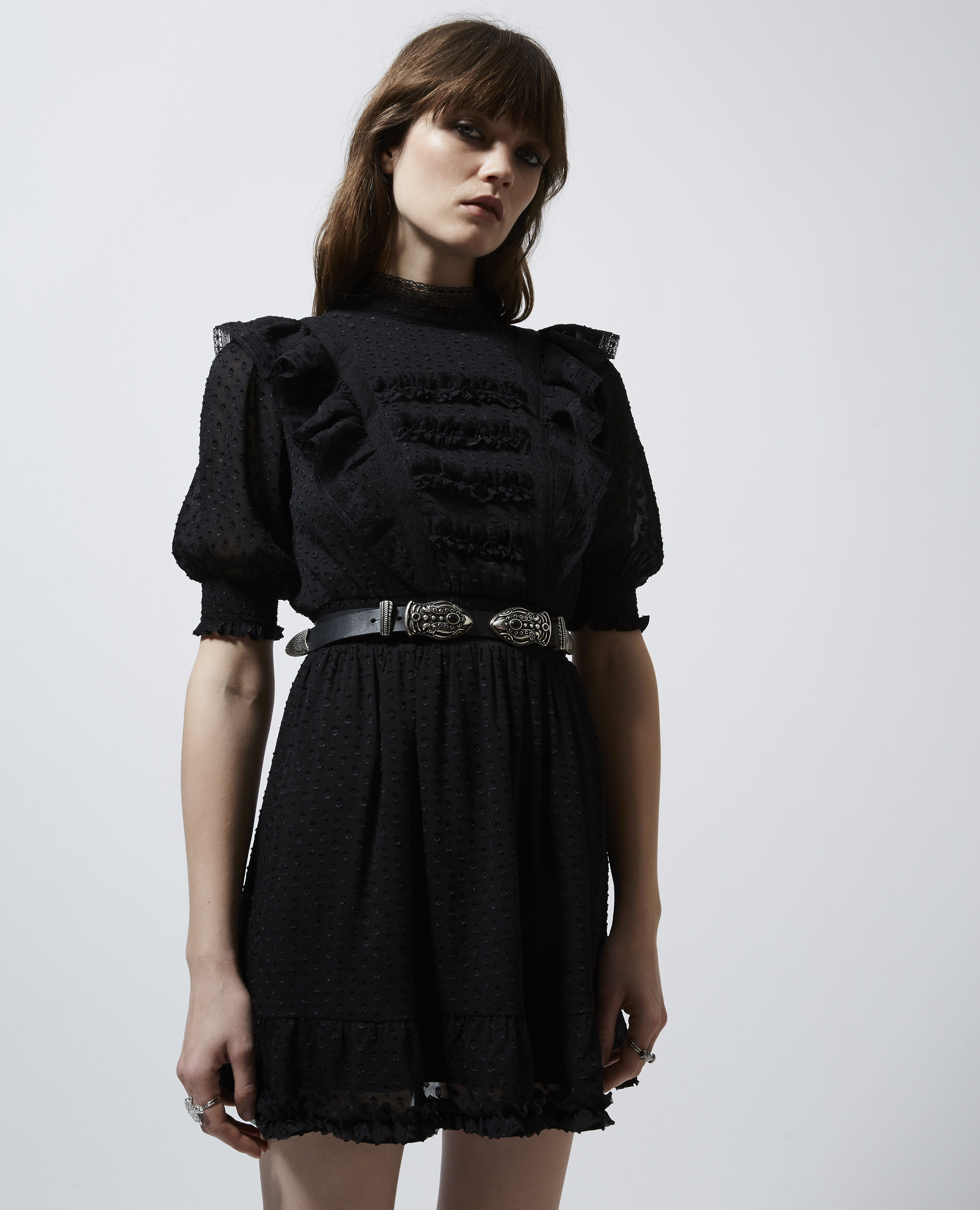 Robe noir plumetis top