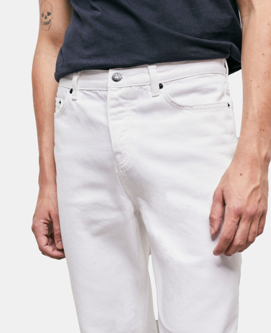 white straight-cut jeans