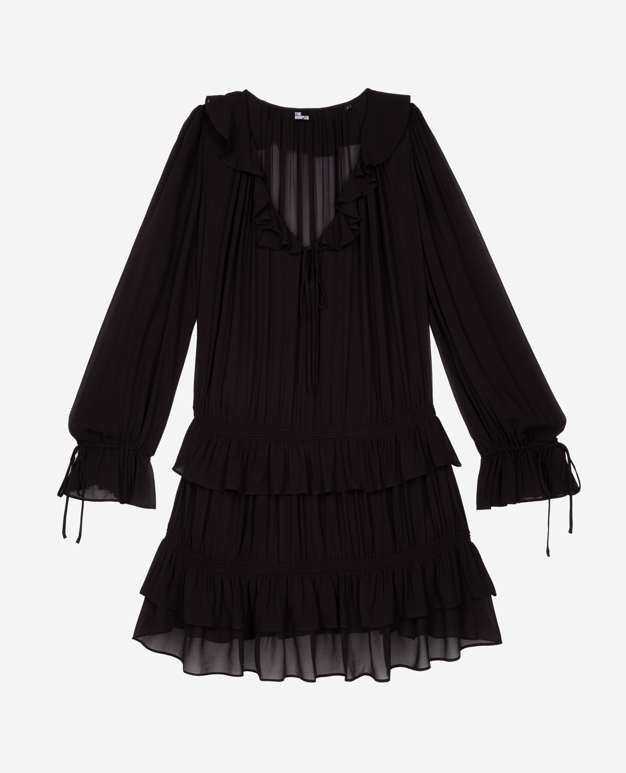 Robe courte avec volants noire, BLACK STONE, hi-res image number null
