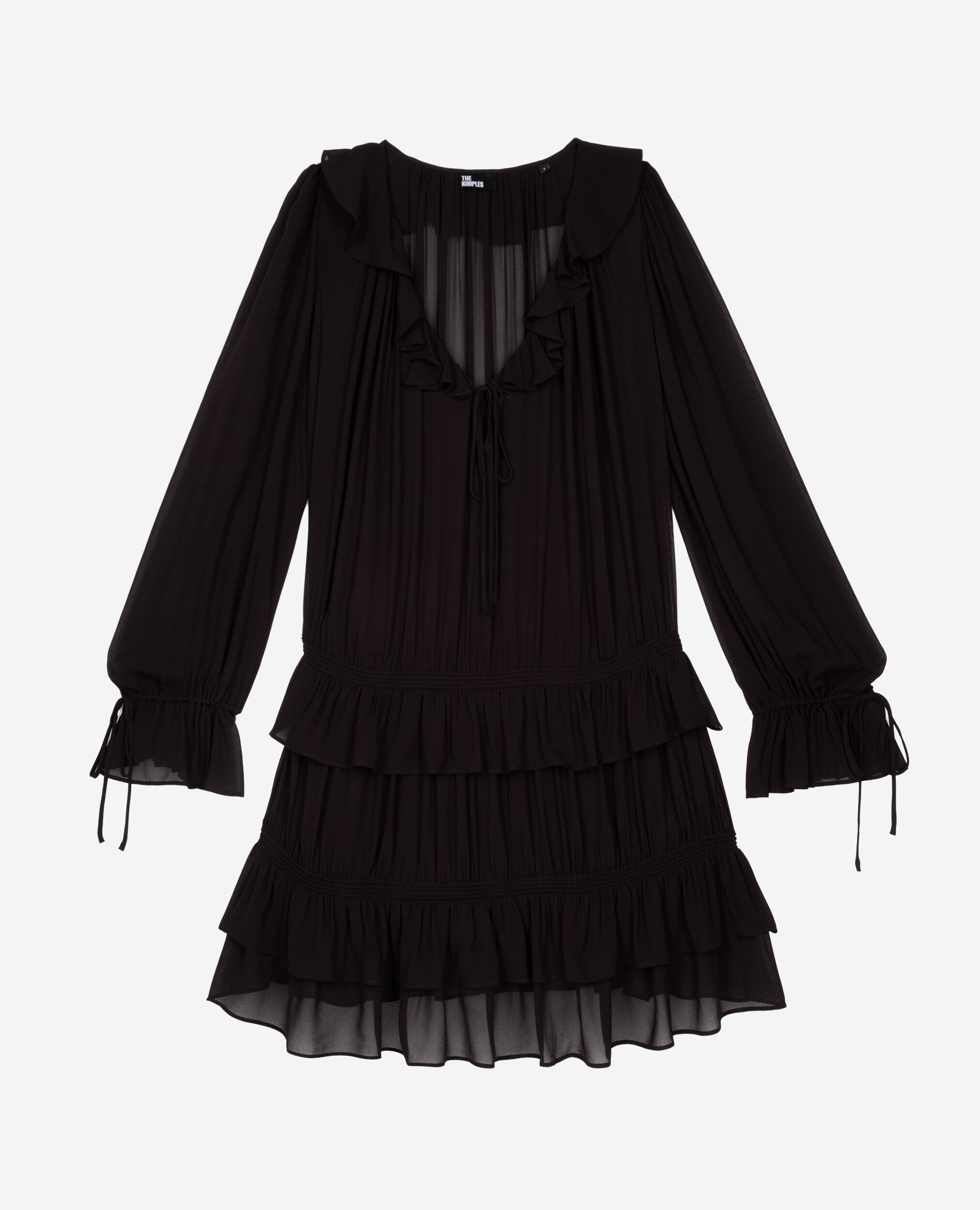 Robe courte avec volants noire, BLACK STONE, hi-res image number null