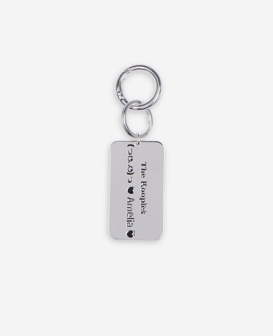 The Kooples FEMME SILVER bijou de sac plaque logo argentée