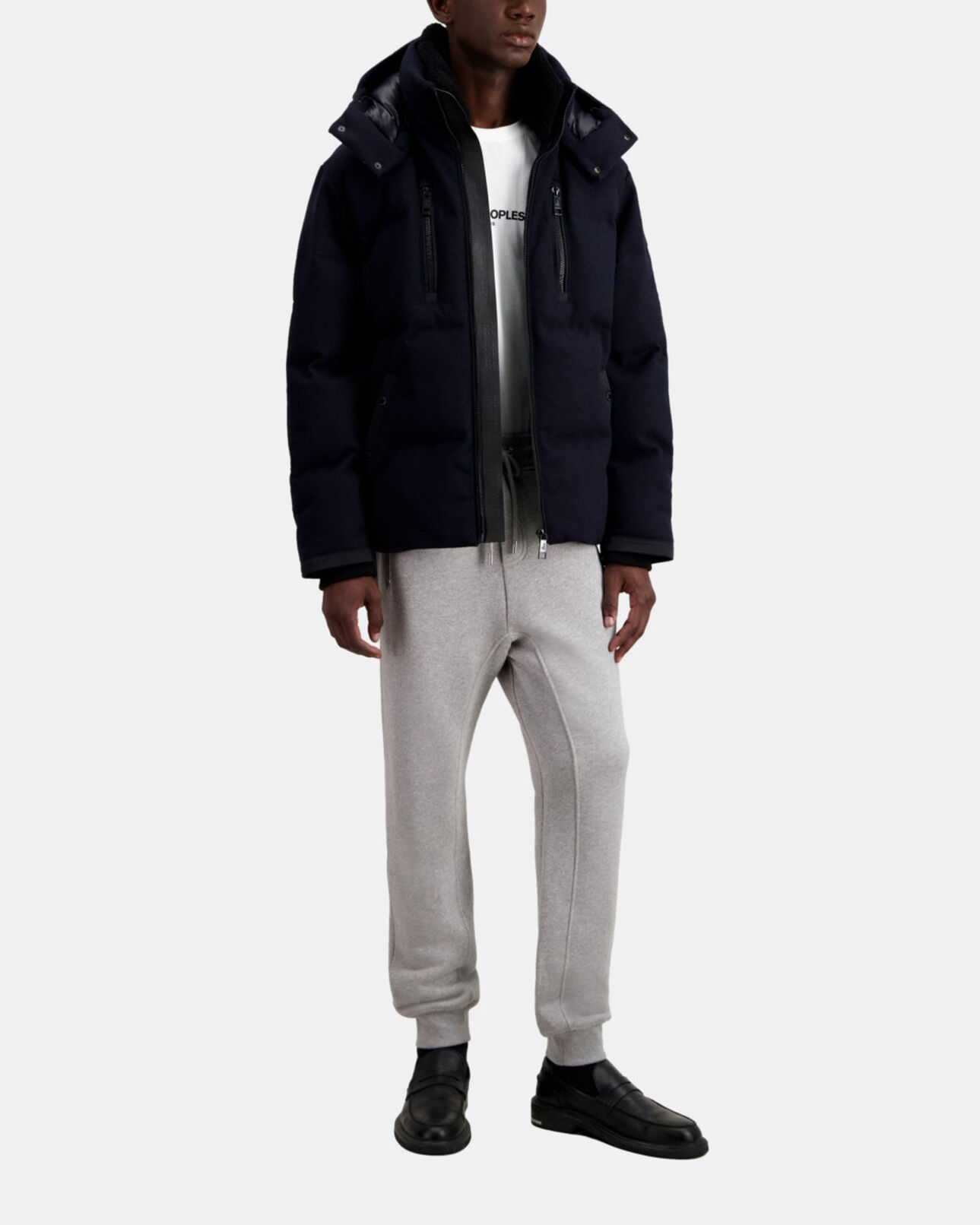 The Kooples HOMME NAVY doudoune bleu marine en flanelle