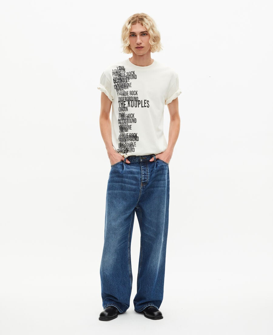 The Kooples H ECRU t-shirt with screen print the kooples ecru