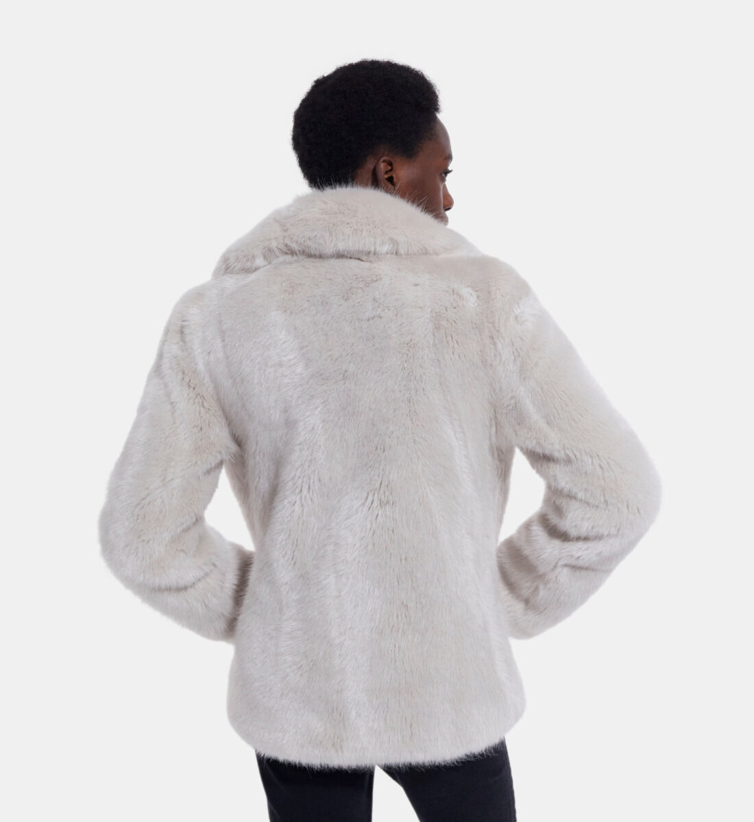 White grey deals fur coat