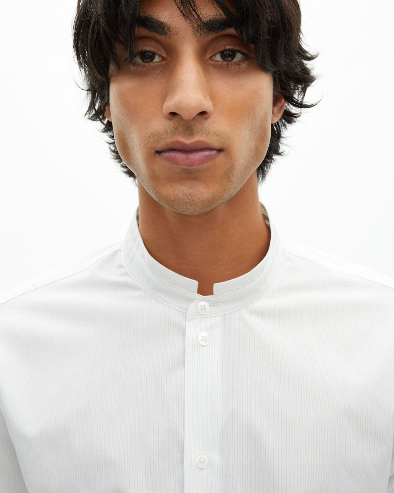 The Kooples H WHITE / BLACK formal shirt with white collar