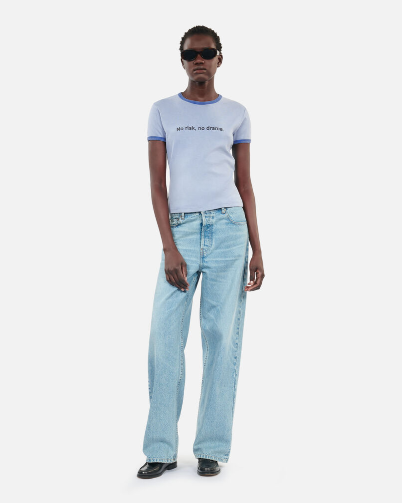The Kooples FEMME STONE BLUE t-shirt avec sérigraphie bleu
