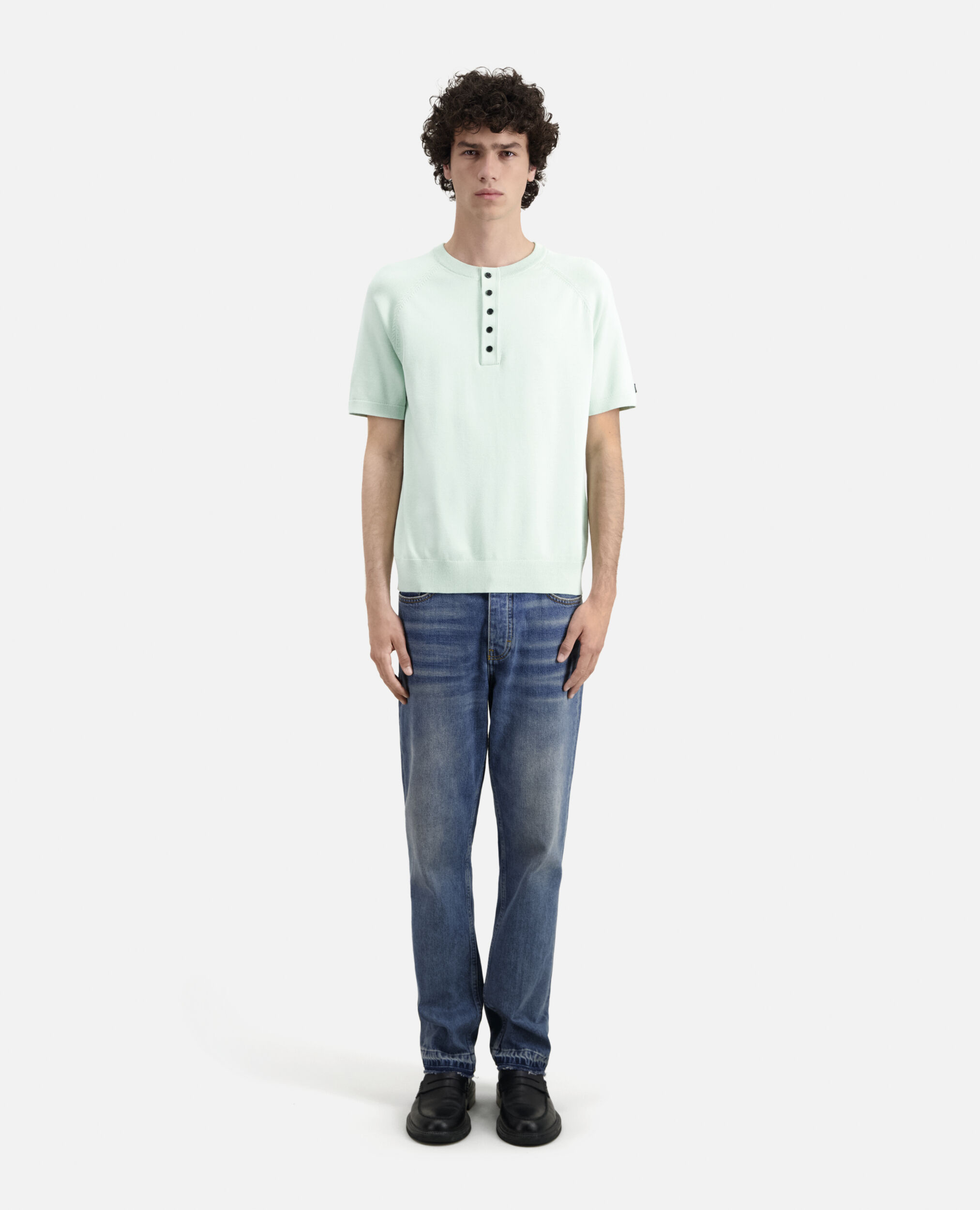 Men's green knit t-shirt, OCEAN, hi-res image number null