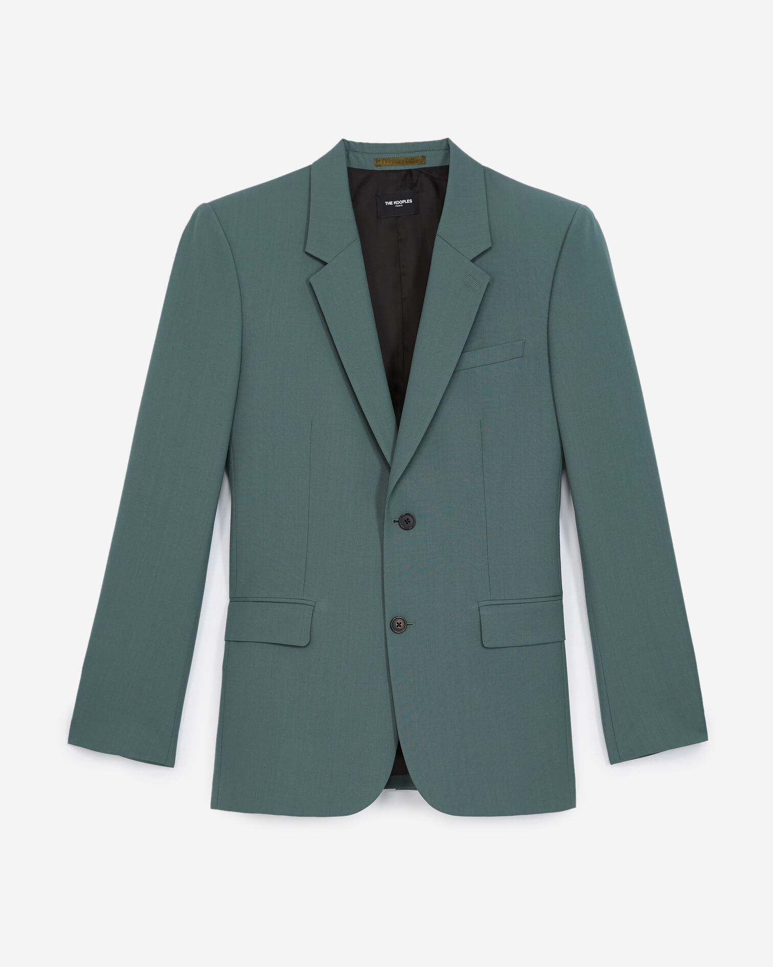 Green wool jacket with lapels, GREEN, hi-res image number null