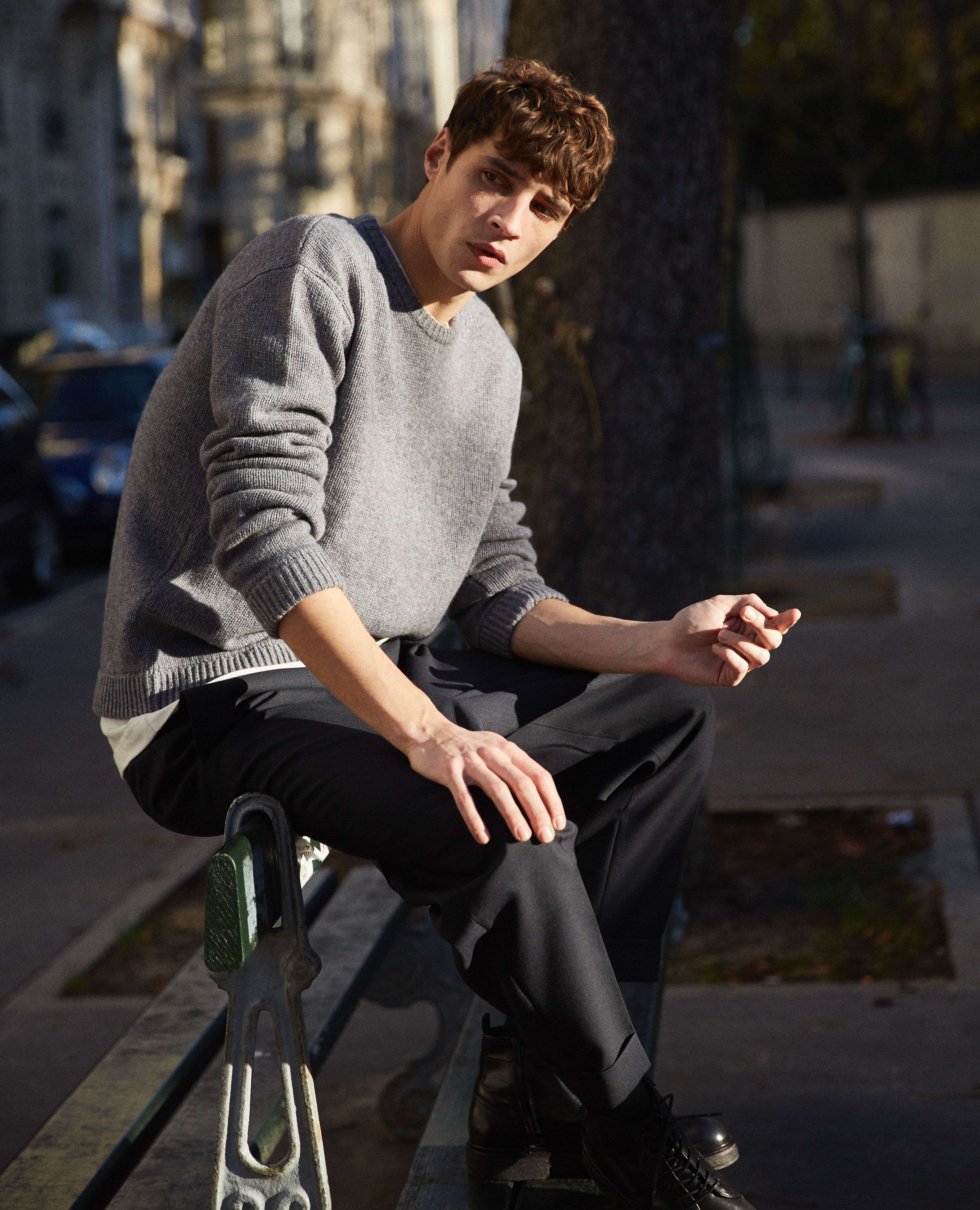 Grey merino wool sweater