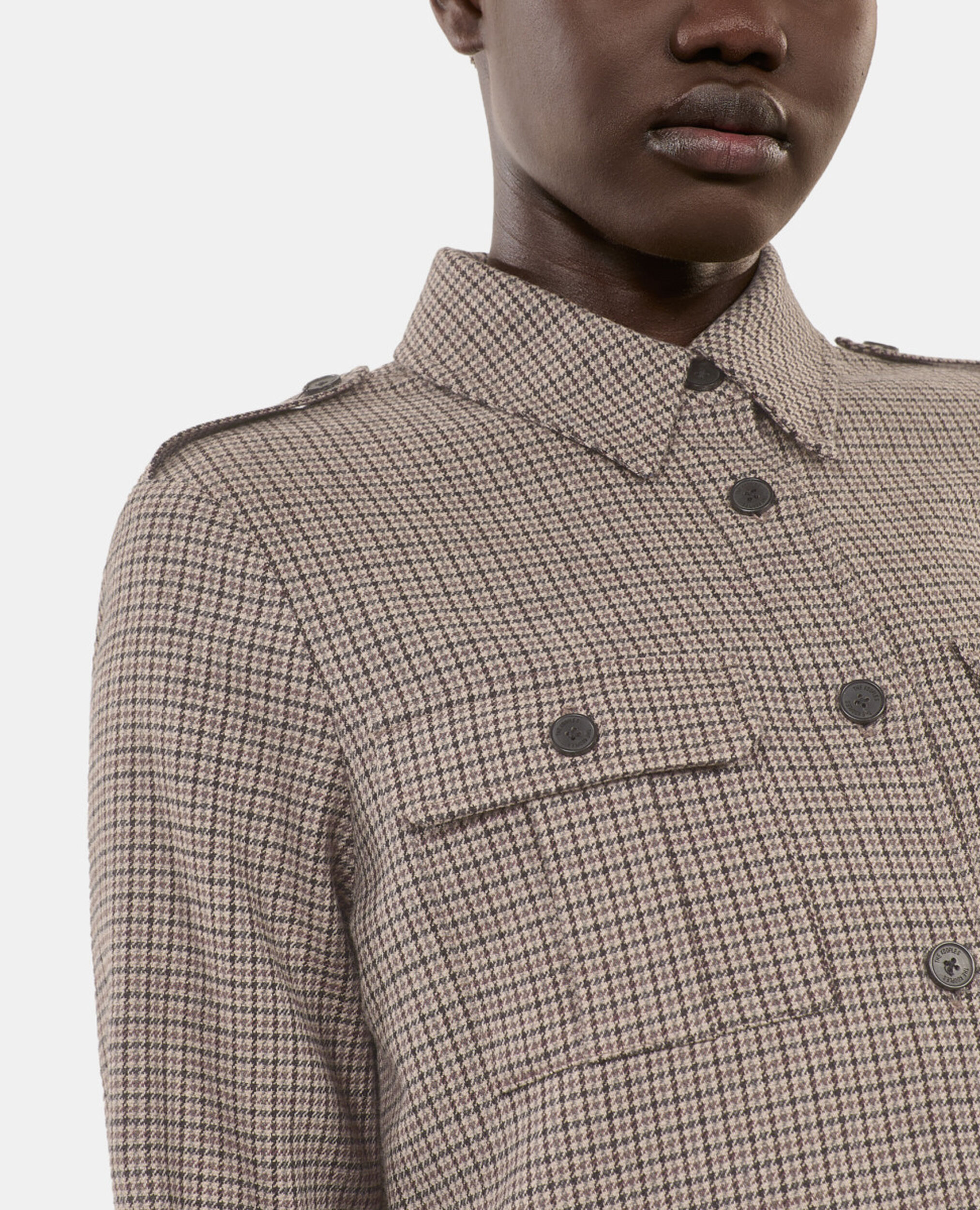 Chemise longue à carreaux, BEIGE-BROWN, hi-res image number null