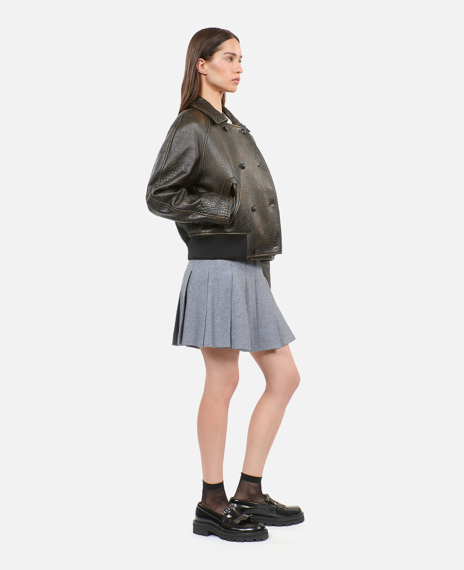 The Kooples WOMEN DARK BROWN brown leather jacket