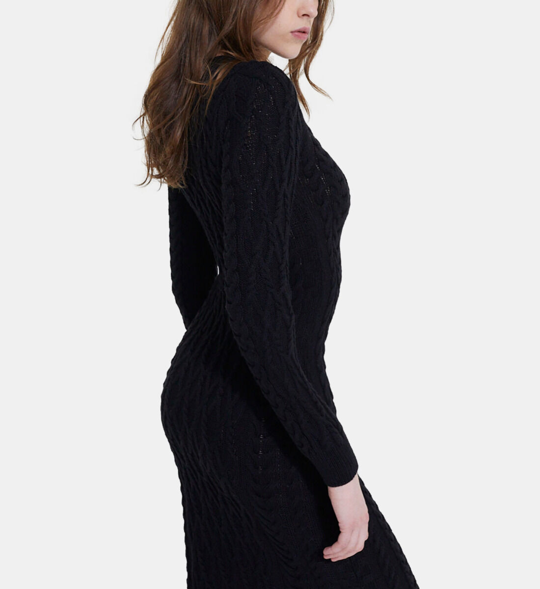 Robe longue en laine noire The Kooples