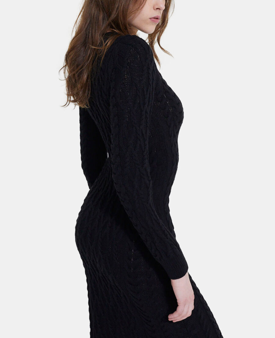 robe longue en laine noire