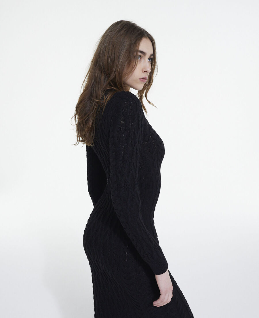 robe longue en laine noire