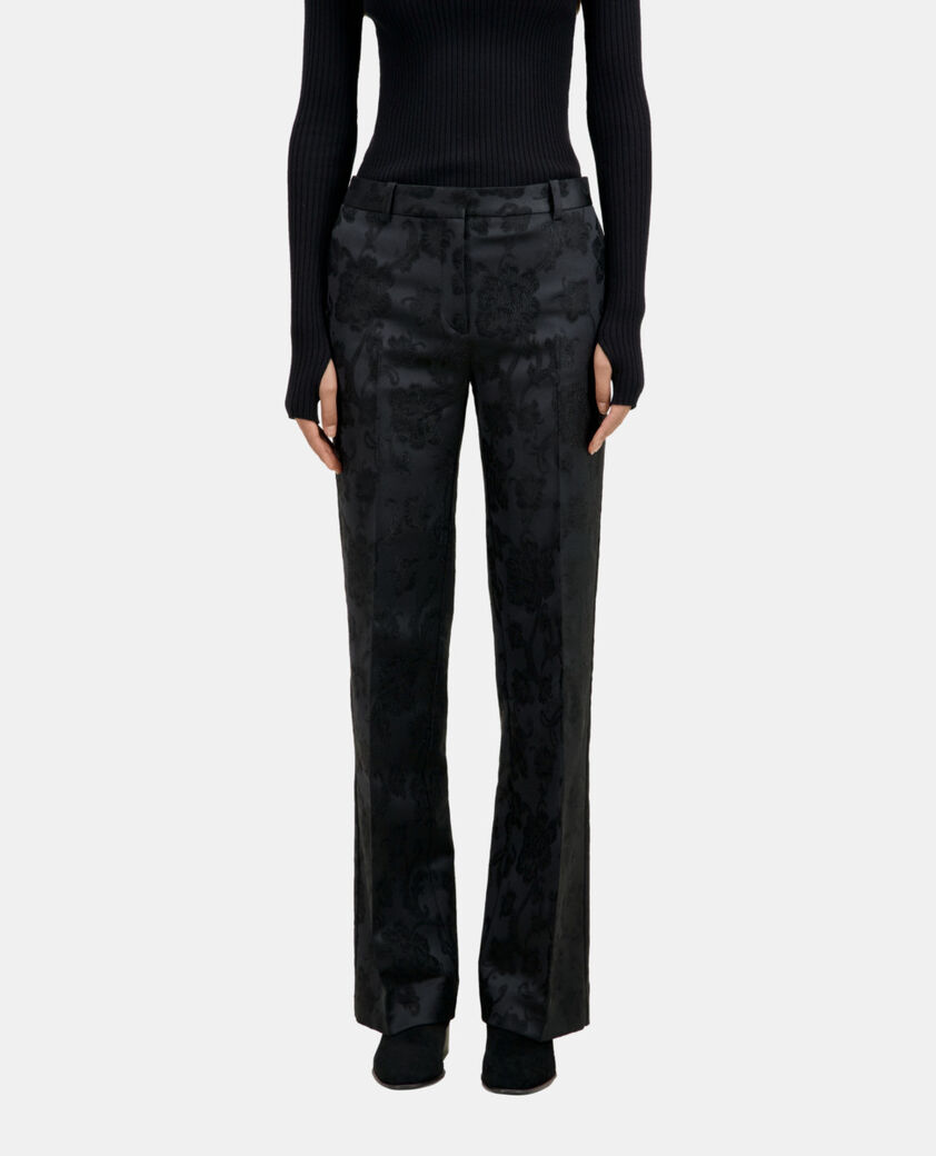 The Kooples WOMEN BLACK black floral suit trousers
