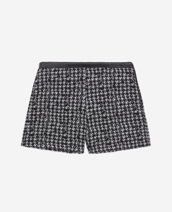 pantalón corto negro tweed