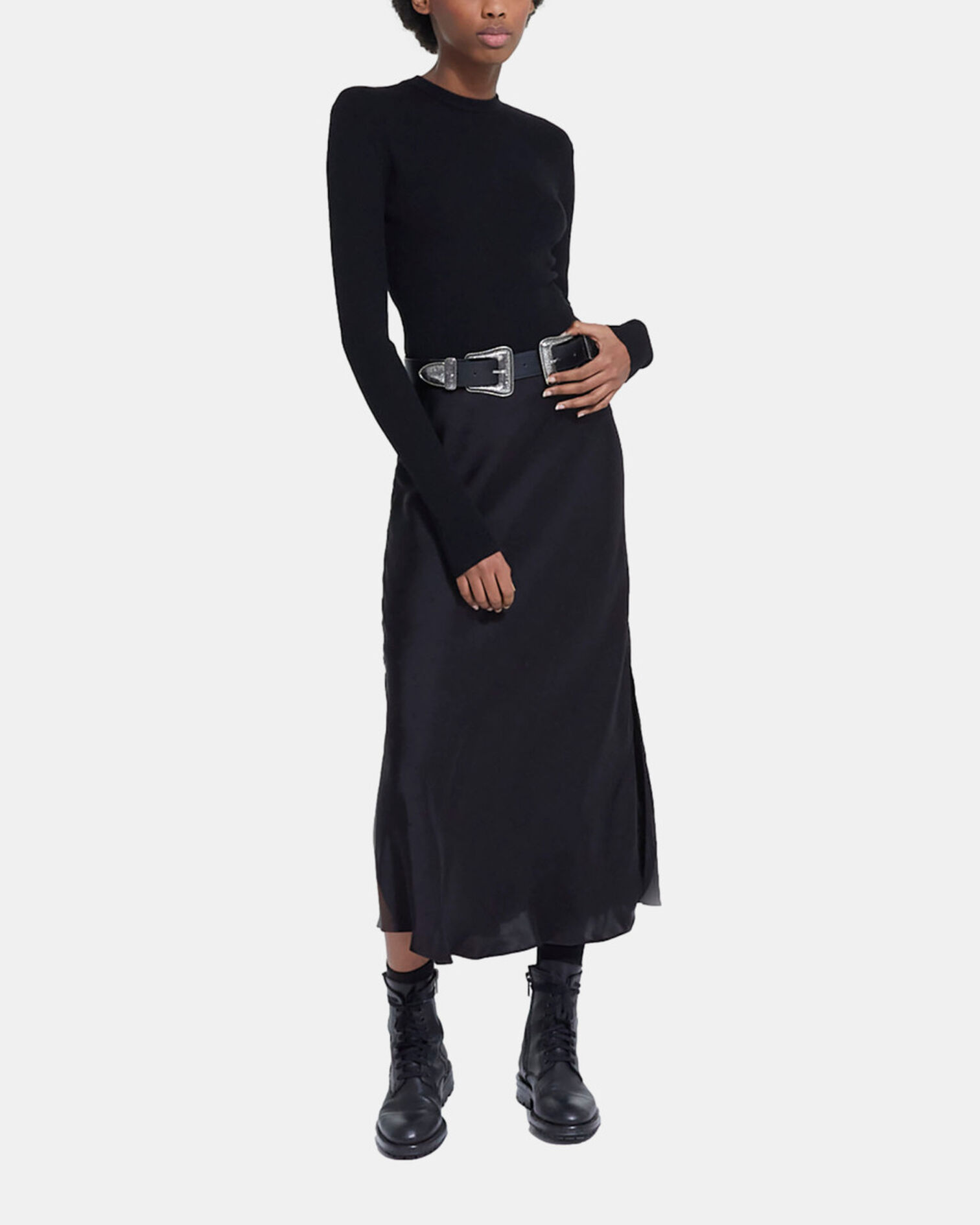 Jupe longue imprimée, BLACK, hi-res image number null
