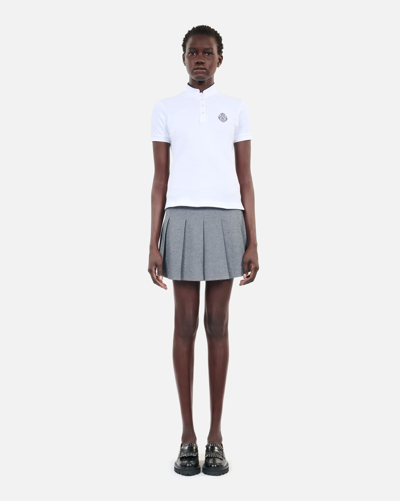 The Kooples WOMEN WHITE white piqué cotton polo t-shirt