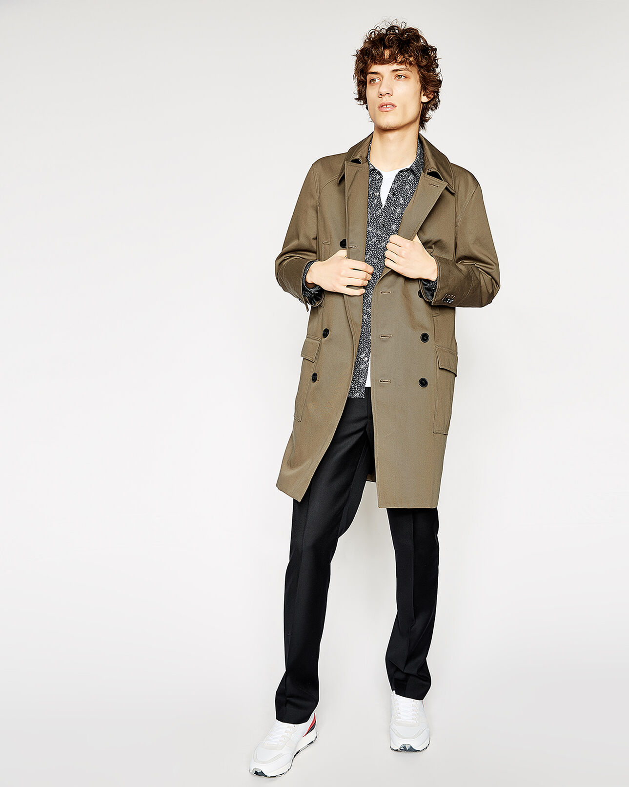 The Kooples MEN CAMEL camel double-breasted trench coat