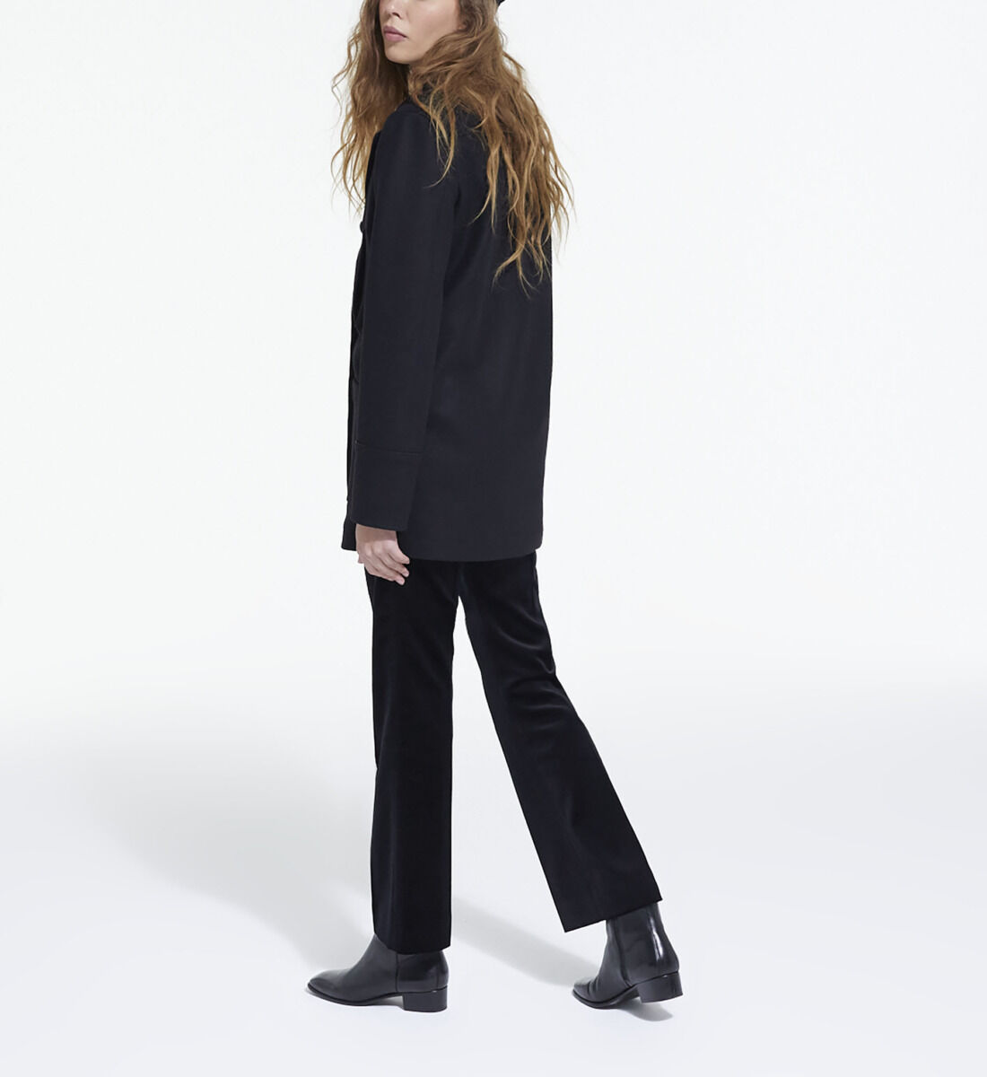 Wool coat with leopard lining