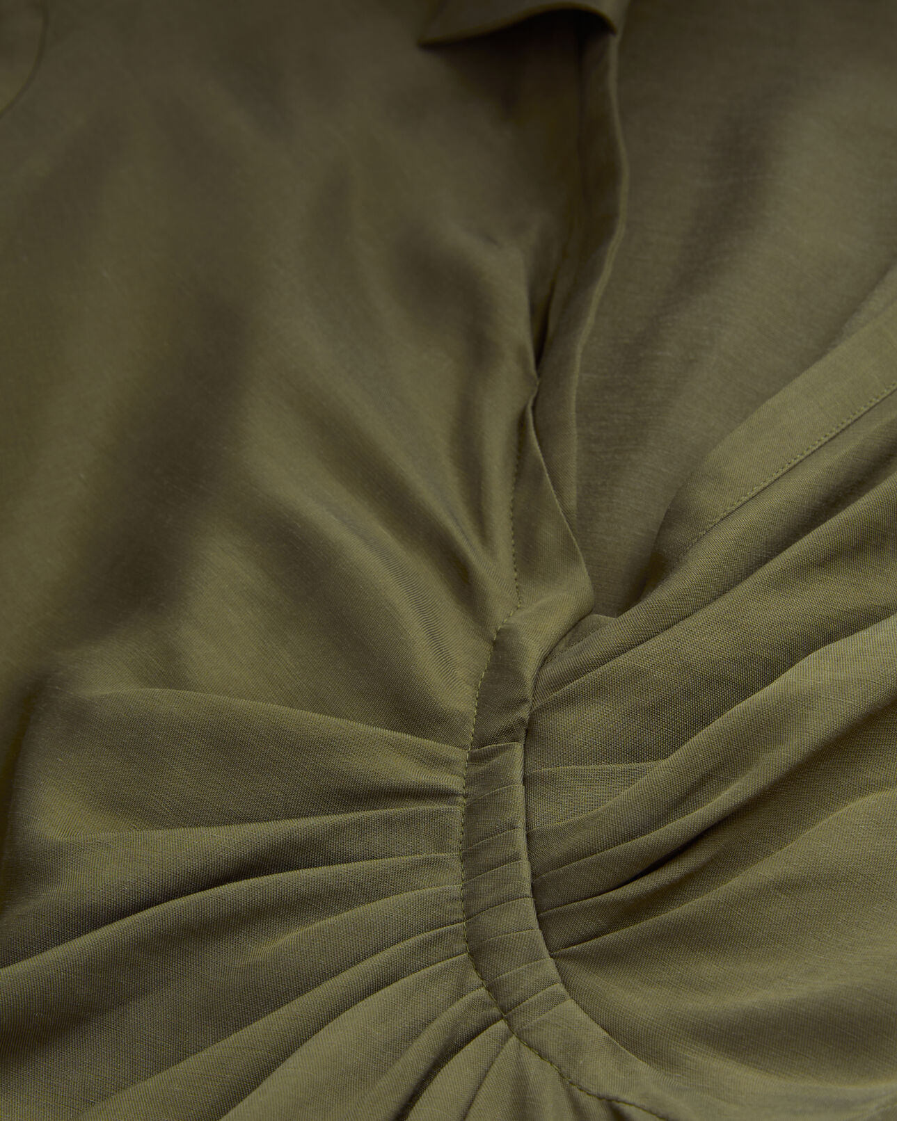 The Kooples WOMEN KAKI short khaki dress with draping