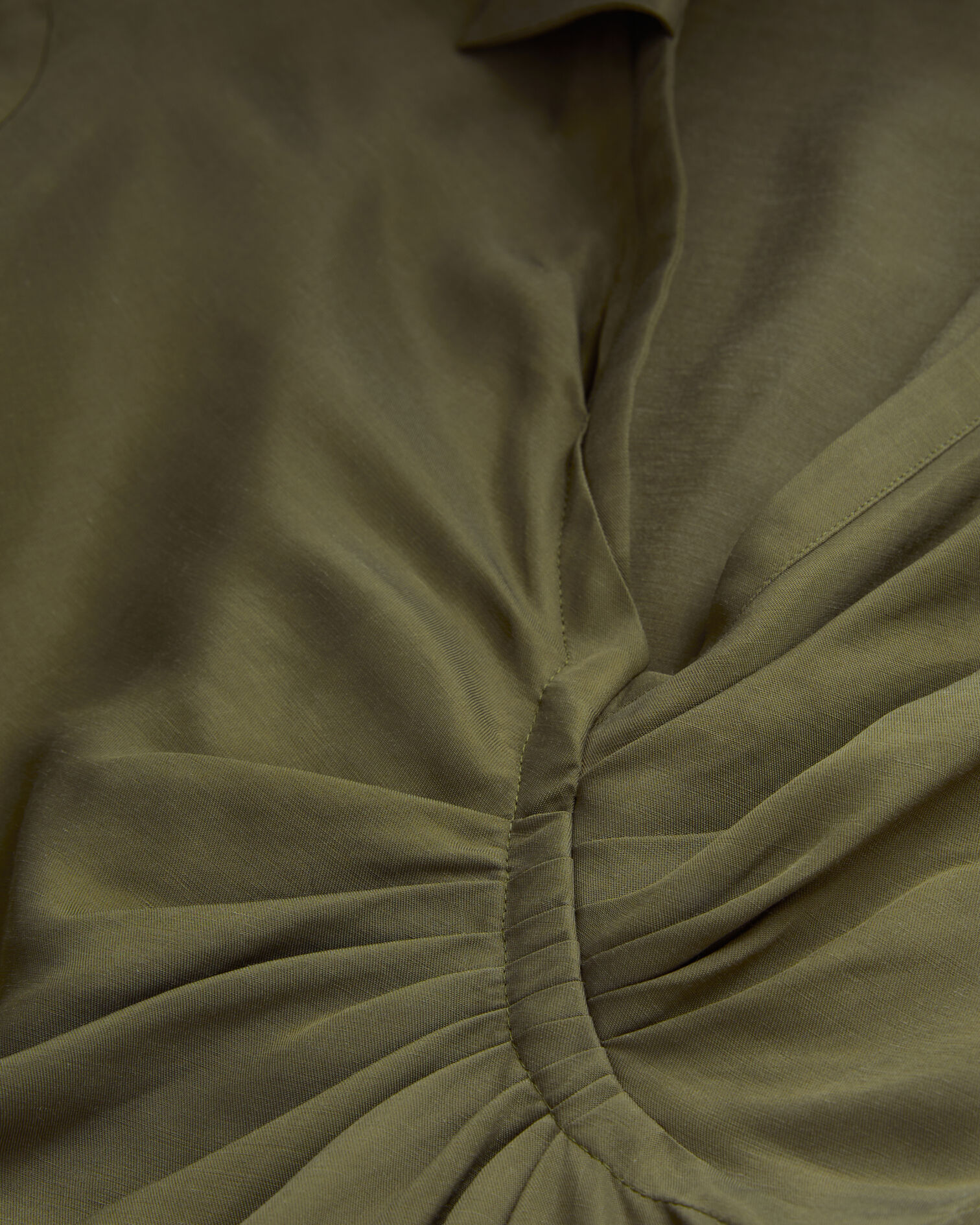 Short khaki dress with draping, KAKI, hi-res image number null