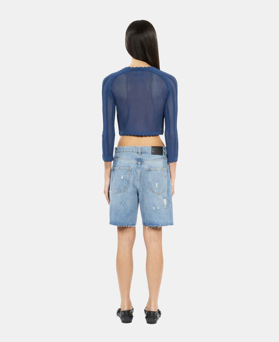 The Kooples F MEDIUM BLUE denim bermuda shorts