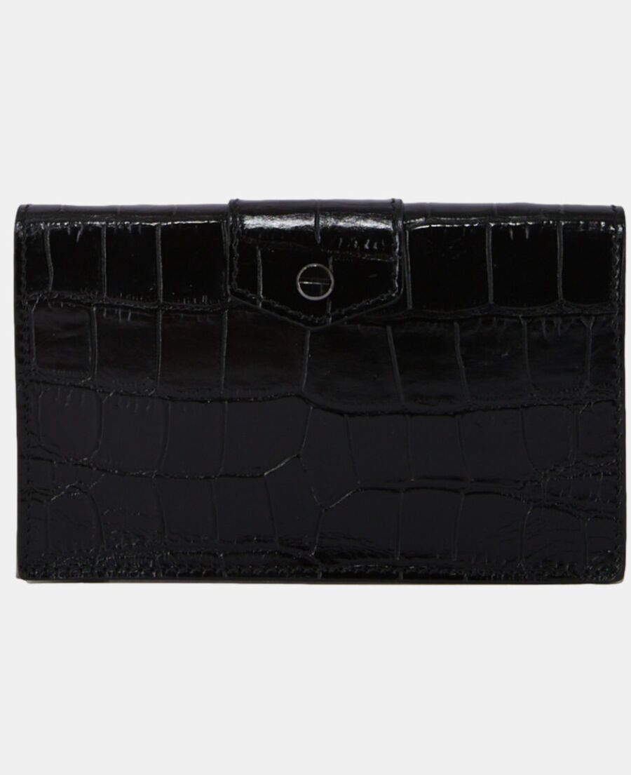 small emily clutch bag in faux crocodile leather