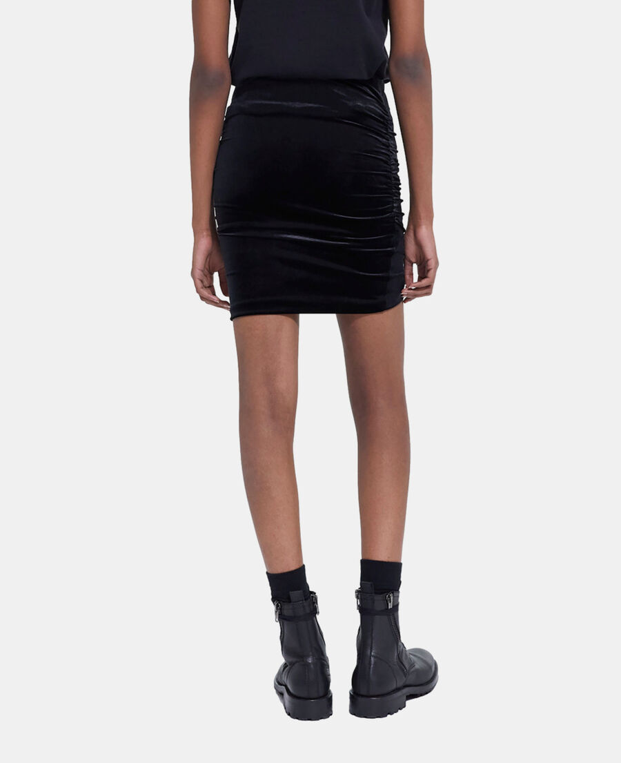 The Kooples FEMME BLACK jupe courte en velours noire
