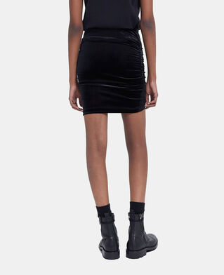 The Kooples FEMME BLACK jupe courte en velours noire