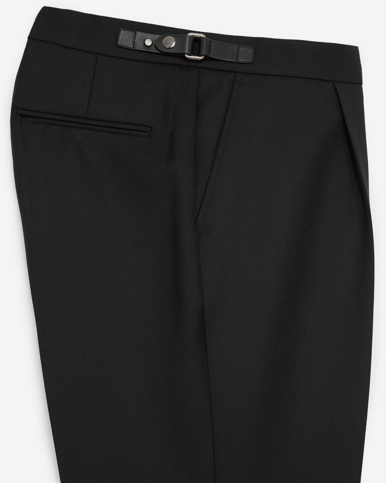 The Kooples MEN BLACK straight black wool blend pants with pleats