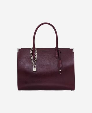 The Kooples FEMME BORDEAUX sac cabas ming l en cuir craquelé bordeaux