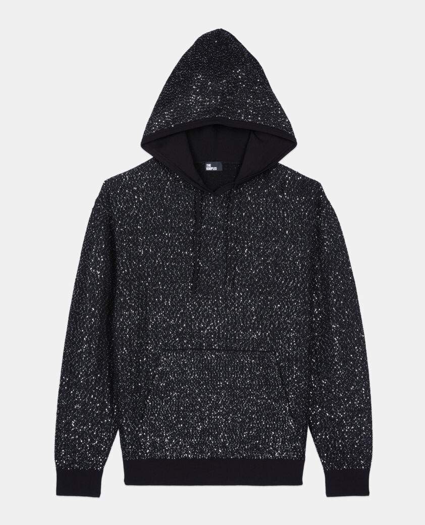 The Kooples FEMME BLACK sweatshirt à sequins en maille noire